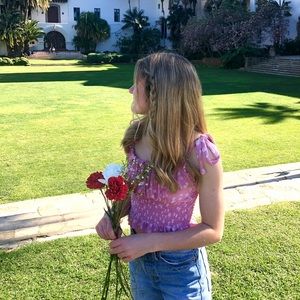 Light Pink floral Pacsun tank top xs